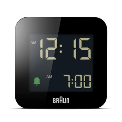 BC08 Braun digital travel alarm clock - black