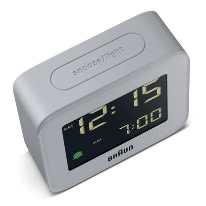 BC08 Braun digital travel alarm clock - grey