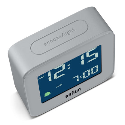 BC08 Braun digital travel alarm clock - grey
