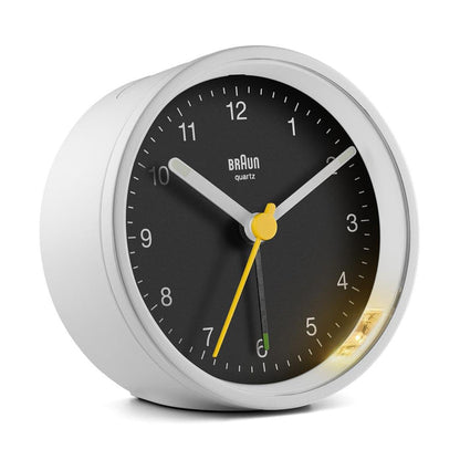 BC12 Braun classic analogue alarm clock - white & black