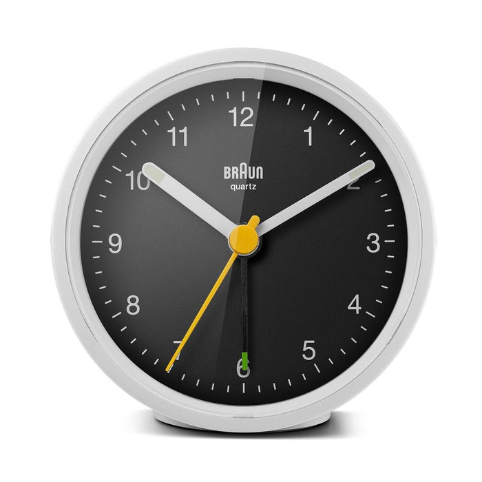 BC12 Braun classic analogue alarm clock - white & black