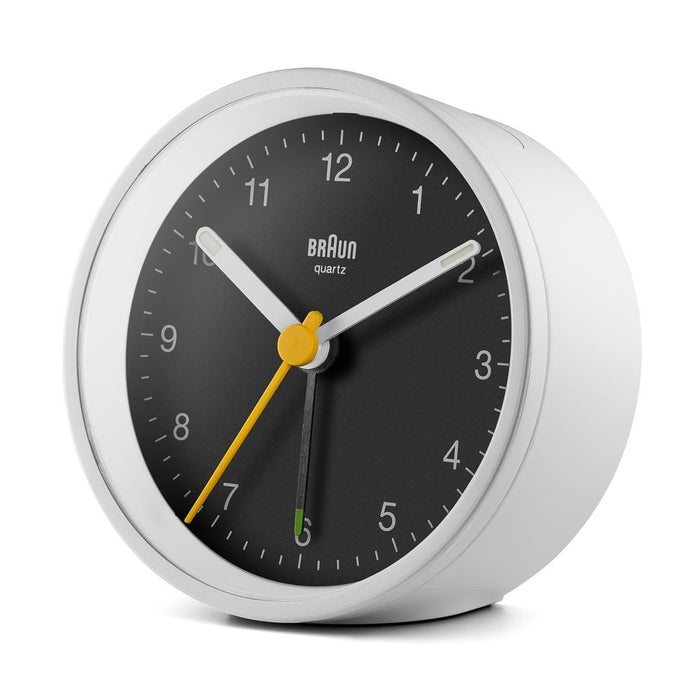 BC12 Braun classic analogue alarm clock - white & black