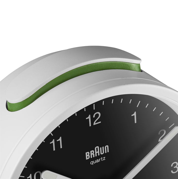 BC12 Braun classic analogue alarm clock - white & black