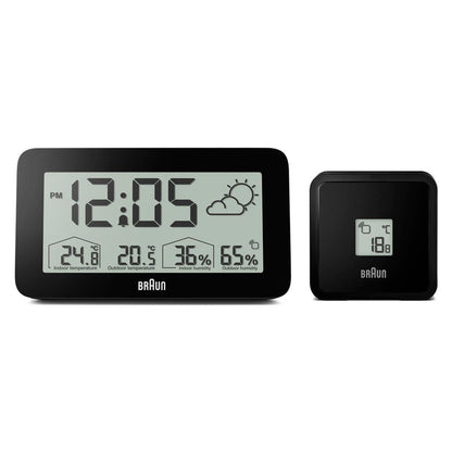 BC13 Braun digital weather station clock - black