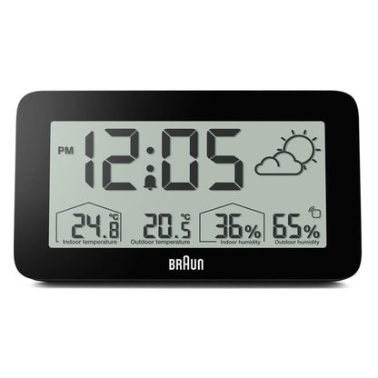 BC13 Braun digital weather station clock - black