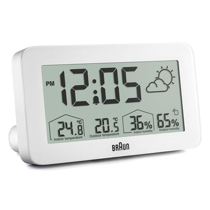BC13 Braun digital weather station clock - white
