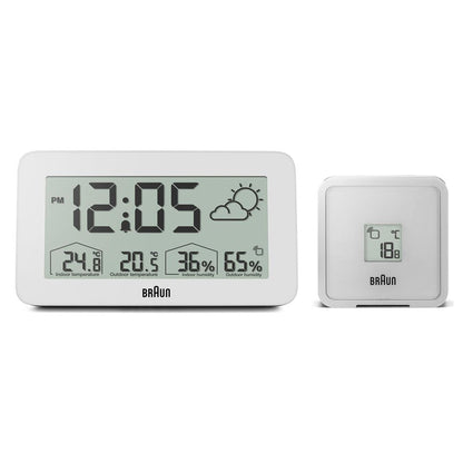 BC13 Braun digital weather station clock - white