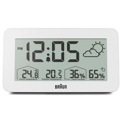 BC13 Braun digital weather station clock - white