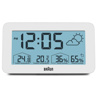 BC13 Braun digital weather station clock - white