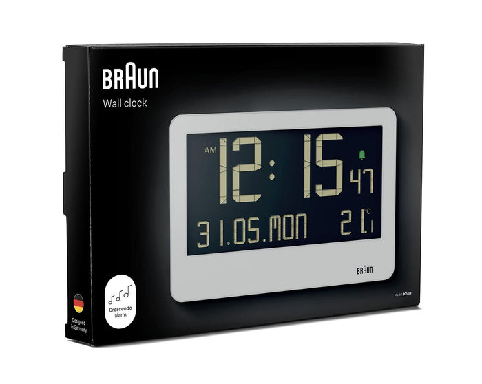 BC14 Braun digital wall clock - white
