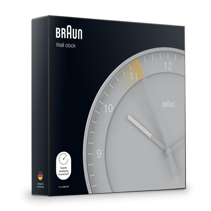 BC17 Braun classic large analogue wall clock - grey