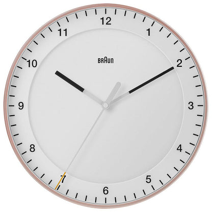 BC17 Braun classic large analogue wall clock - rose & white