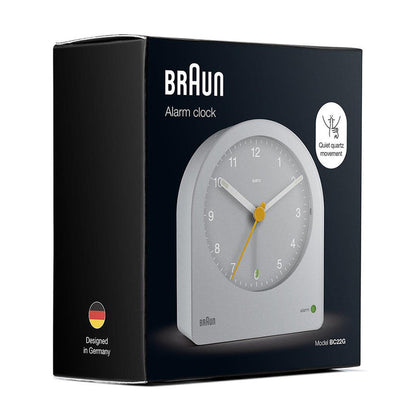 BC22 Braun classic analogue alarm clock - grey