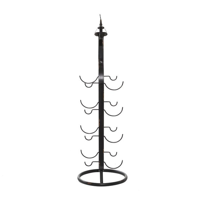 BLACK METAL INDUSTRIAL WINE HOLDER RACK