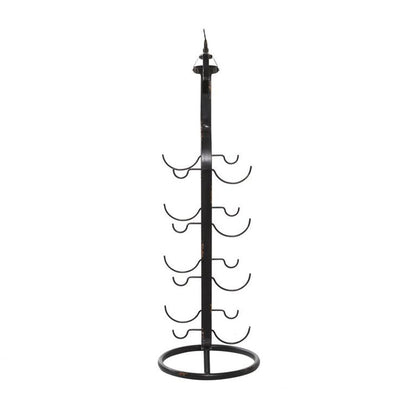 BLACK METAL INDUSTRIAL WINE HOLDER RACK