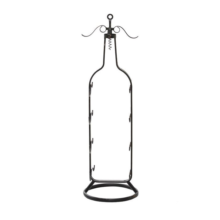 BLACK METAL INDUSTRIAL WINE HOLDER RACK