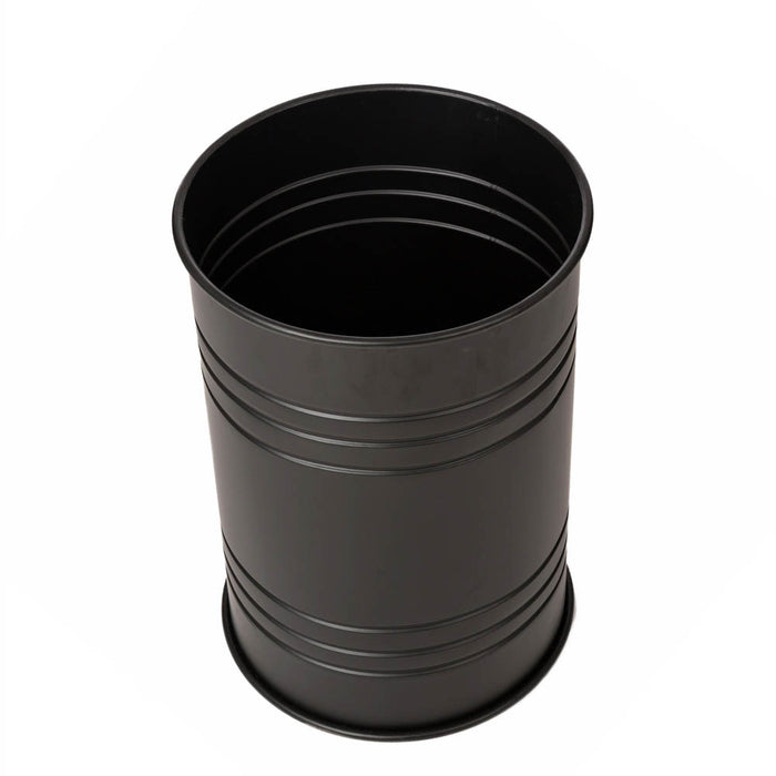 Black Metal Storage Accent Table or Stool with Solid Wood Lid - Set of 2