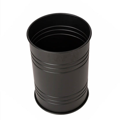 Black Metal Storage Accent Table or Stool with Solid Wood Lid - Set of 2