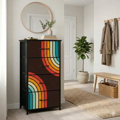Black Rainbow 70s Retro Shower Curtain - Midcentury Style Home - retro bathroom