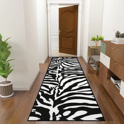 Black White Zebra Runner Rug – Retro Multiple Sizes Animal Print Carpet - 24’’x72’’ - retro runner
