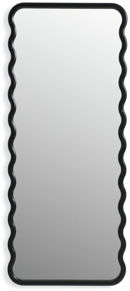 Black Wiggle Full Length Wall Mirror - 60x150cm