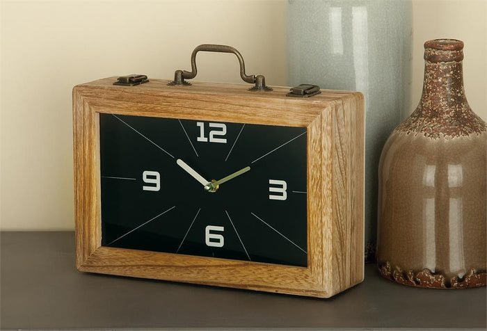BLACK WOOD ENCASED CLOCK