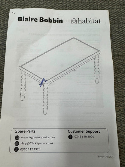 Blaire Bobbin Coffee Table - Navy (B Grade)