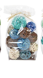 BLUE DRIED PLANT HANDMADE ORBS & VASE FILLER WITH VARYING DESIGNS,
