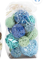 BLUE DRIED PLANT HANDMADE ORBS & VASE FILLER WITH VARYING DESIGNS,