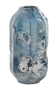 BLUE GLASS HANDMADE BLOWN VASE