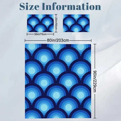 Blue Peacock Eye Full Size Duvet Cover Set: Retro 70s Microfiber - retro bedding