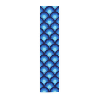 Blue Peacock Eye Retro 70s Table Runner in 2 Sizes - Midcentury Decor - 16’’ × 72’’ / Polyester - retro table linen