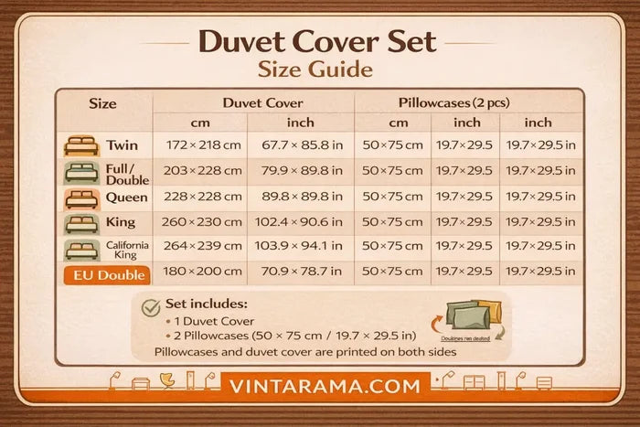 Blue Retro Mid Century Duvet Cover Set – Double Sided Printed Bedding - Bedding - retro