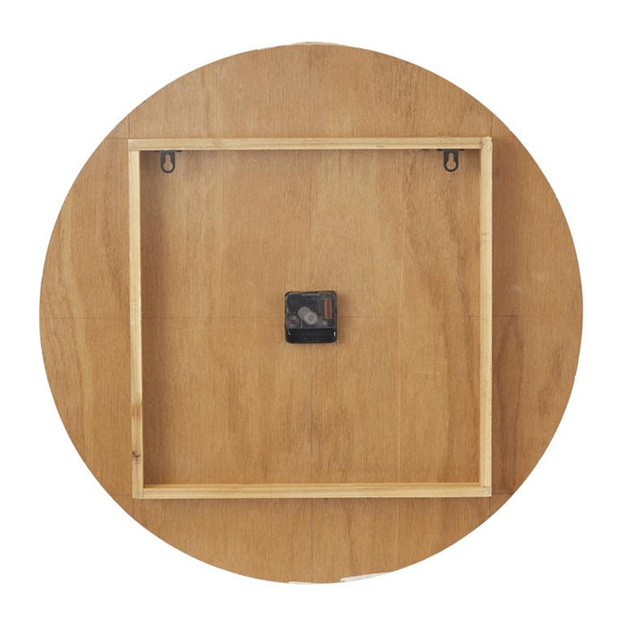 BLUE WOOD COMPASS WALL CLOCK WITH ROPE ACCENTS