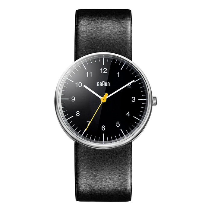 BN0021 Braun gents classic watch - black dial and black leather strap
