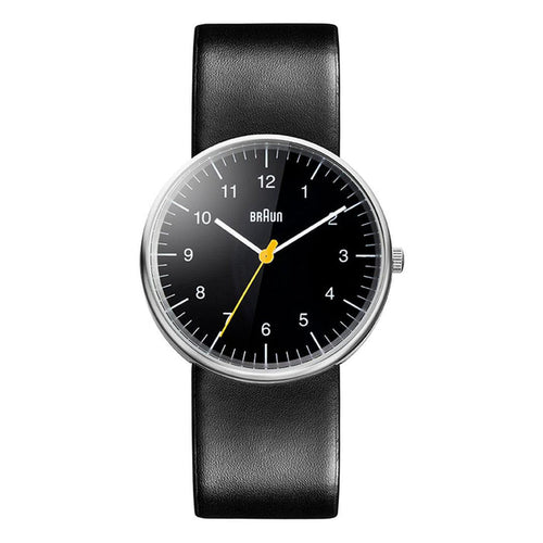 BN0021 Braun gents classic watch - black dial and black leather strap