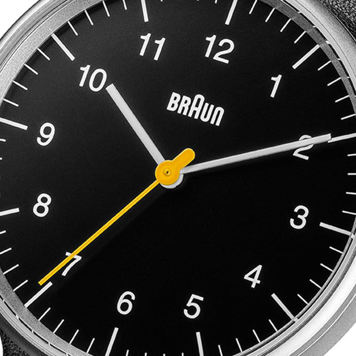 BN0021 Braun gents classic watch - black dial and black leather strap