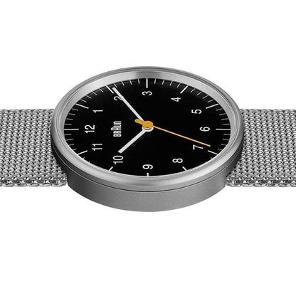 BN0021 Braun gents classic watch - black dial and silver mesh bracelet