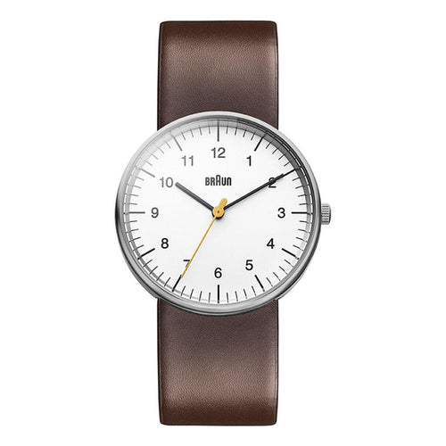 BN0021 Braun gents classic watch - white dial and brown leather strap