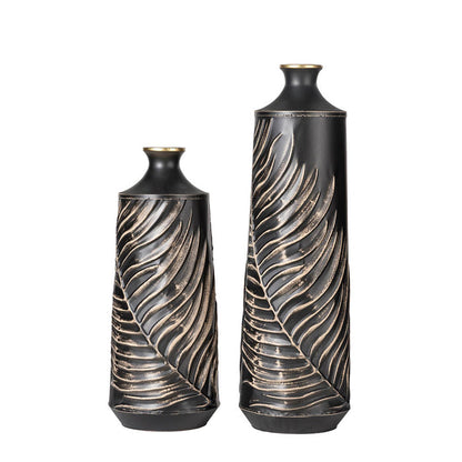 Boho Elegant Decorative Metal Table/Floor Vase, Set of 2