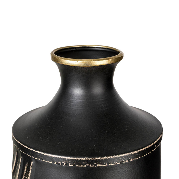 Boho Elegant Decorative Metal Table/Floor Vase, Set of 2