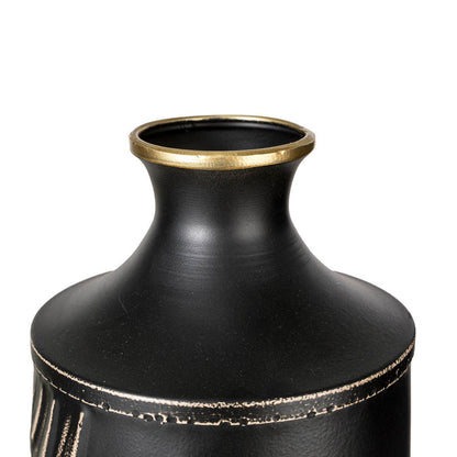 Boho Elegant Decorative Metal Table/Floor Vase, Set of 2