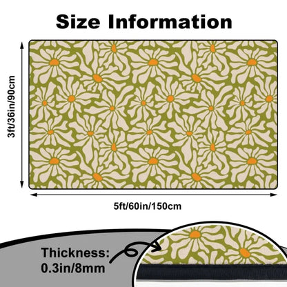 Bold Retro 70s Daisies Carpet – Soft Rectangular Floral Area Rug - retro rug