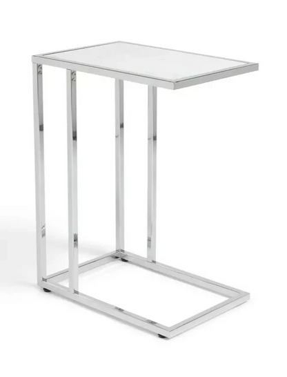 Boutique C Shaped Table Marble Effect | Side Table Sofa End Table Furniture