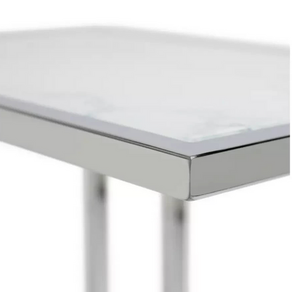 Boutique C Shaped Table Marble Effect | Side Table Sofa End Table Furniture