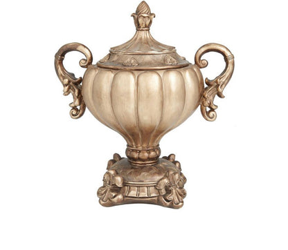 BRONZE POLYSTONE DECORATIVE JARS