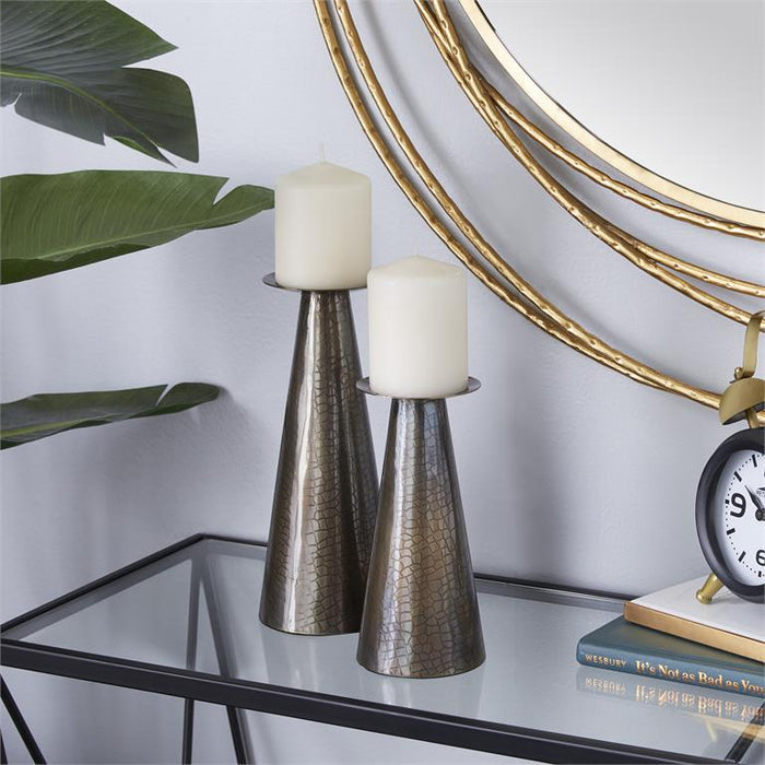 BRONZE STAINLESS STEEL MODERN CANDLE HOLDER,