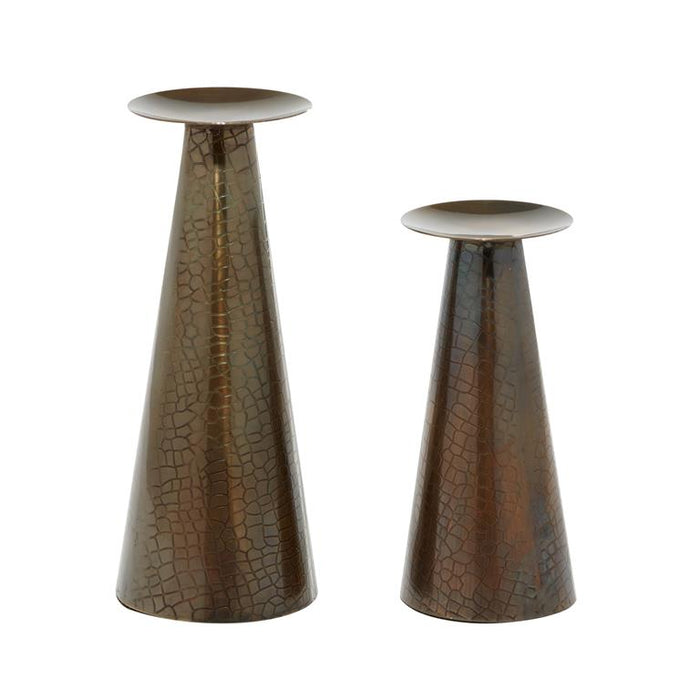 BRONZE STAINLESS STEEL MODERN CANDLE HOLDER,