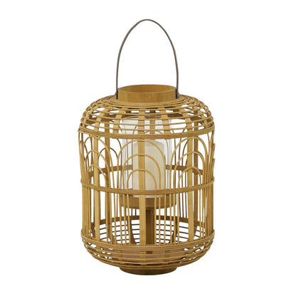 BROWN BAMBOO HANDMADE CANDLE LANTERN WITH HANDLE
