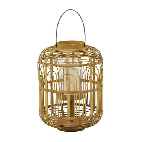 BROWN BAMBOO HANDMADE CANDLE LANTERN WITH HANDLE